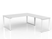 Anvil Desk with Return 1800mm x 900 1200mm x 600mm White White Right Hand