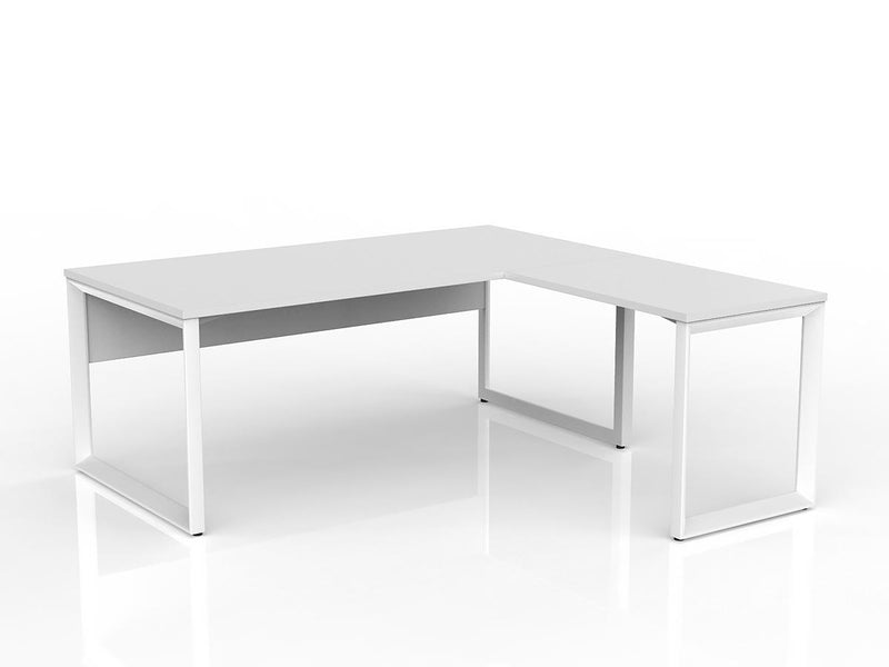 Anvil Desk with Return and Modesty 1800mm x 900 900mm x 600mm White White Right Hand