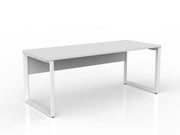 Anvil Straight Desk with Modesty 1800mm x 750mm White White Powdercoat