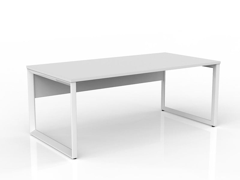 Anvil Straight Desk with Modesty 1800mm x 900mm White White Powdercoat