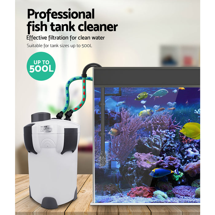 Aquarium External Canister Filter Aqua Fish Tank UV Light with Media Kit