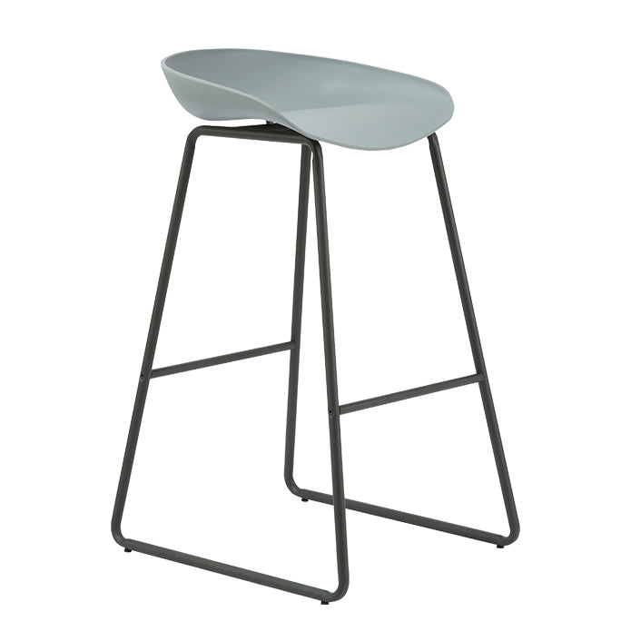 Rapidline Aries Modern Plastic Bar Stool With Black Powder Coated Frame
