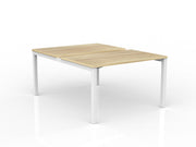 Axis 2-User Double Sided Workspace 1200mmX750mm Natural Oak White Powdercoat