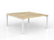 Axis 2-User Double Sided Workspace 1500mmX750mm Natural Oak White Powdercoat