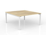 Axis 2-User Double Sided Workspace 1500mmX800mm Natural Oak White Powdercoat