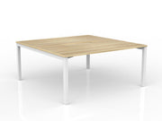 Axis 2-User Double Sided Workspace 1600mmX800mm Natural Oak White Powdercoat