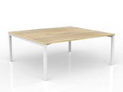 Axis 2-User Double Sided Workspace 1800mmX800mm Natural Oak White Powdercoat
