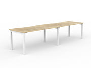 Axis 2-User Workspace 1600mmX800mm Natural Oak White Powdercoat