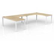 Axis 2-User 90&deg; Workspace 1800mmX1800mmX750mm Natural Oak White Powdercoat
