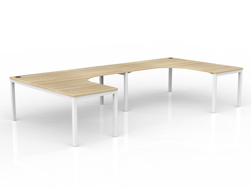 Axis 2-User 90&deg; Workspace 1800mmX1800mmX750mm Natural Oak White Powdercoat