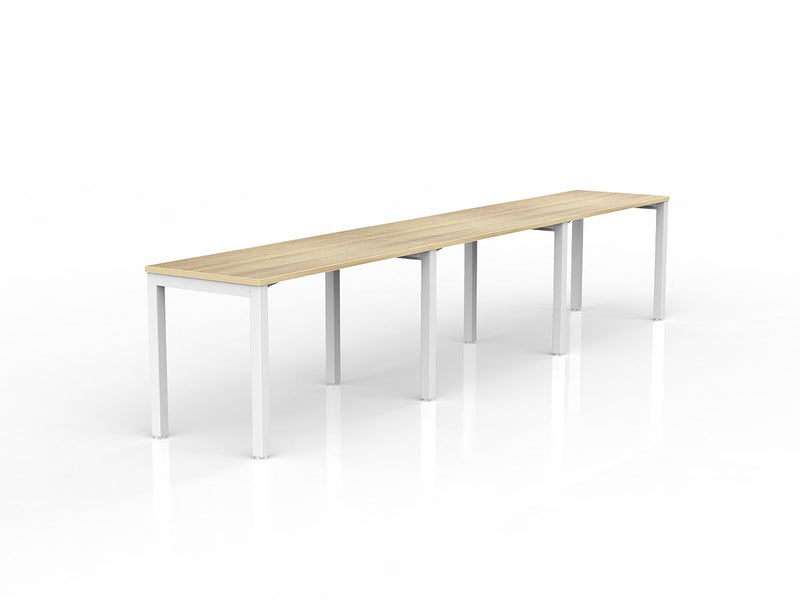 Axis 3-User Workspace 1200mmX600mm Natural Oak White Powdercoat