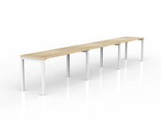 Axis 3-User Workspace 1500mmX600mm Natural Oak White Powdercoat