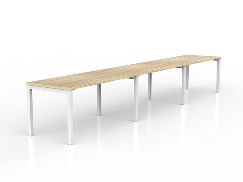 Axis 3-User Workspace 1500mmX750mm Natural Oak White Powdercoat