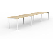 Axis 3-User Workspace 1500mmX800mm Natural Oak White Powdercoat