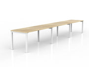 Axis 3-User Workspace 1600mmX750mm Natural Oak White Powdercoat