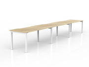 Axis 3-User Workspace 1600mmX800mm Natural Oak White Powdercoat