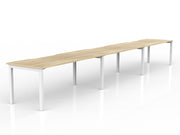 Axis 3-User Workspace 1800mmX800mm Natural Oak White Powdercoat