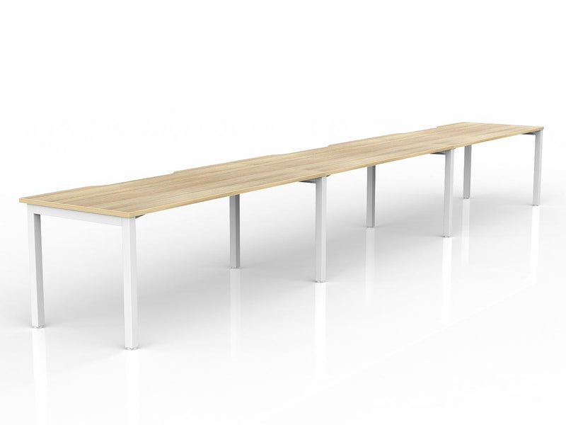 Axis 3-User Workspace 1800mmX800mm Natural Oak White Powdercoat