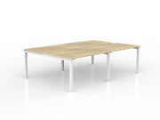 Axis 4-User Double Sided Workspace 1200mmX750mm Natural Oak White Powdercoat