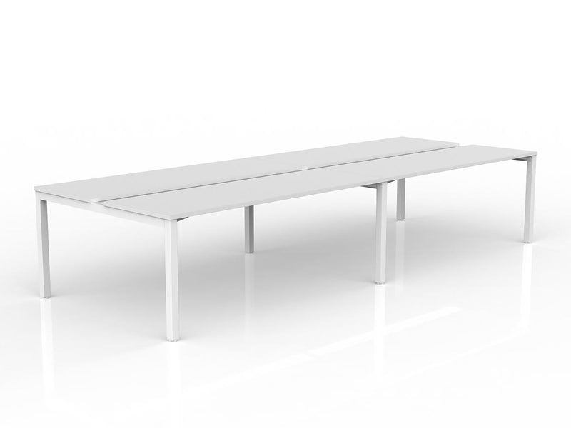 Axis 4-User Double Sided Workspace 1800mmX600mm White White Powdercoat