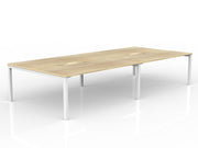 Axis 4-User Double Sided Workspace 1800mmX800mm Natural Oak White Powdercoat