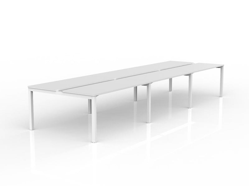 Axis 6-User Double Sided Workspace 1500mmX600mm White White Powdercoat