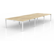 Axis 6-User Double Sided Workspace 1600mmX750mm Natural Oak White Powdercoat