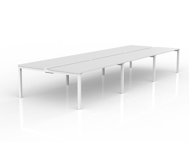 Axis 6-User Double Sided Workspace 1600mmX750mm White White Powdercoat
