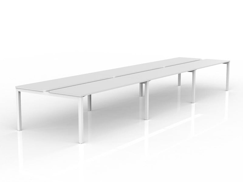 Axis 6-User Double Sided Workspace 1800mmX600mm White White Powdercoat