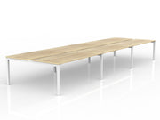 Axis 6-User Double Sided Workspace 1800mmX750mm Natural Oak White Powdercoat
