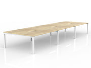 Axis 6-User Double Sided Workspace 1800mmX800mm Natural Oak White Powdercoat