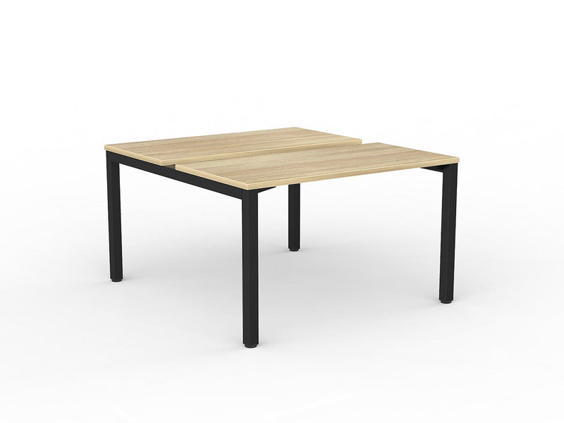 Axis 2-User Double Sided Workspace 1200mmX600mm Natural Oak Black Powdercoat