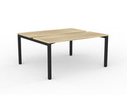 Axis 2-User Double Sided Workspace 1500mmX600mm Natural Oak Black Powdercoat