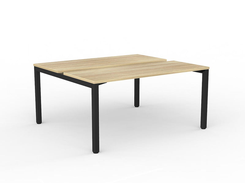 Axis 2-User Double Sided Workspace 1500mmX600mm Natural Oak Black Powdercoat