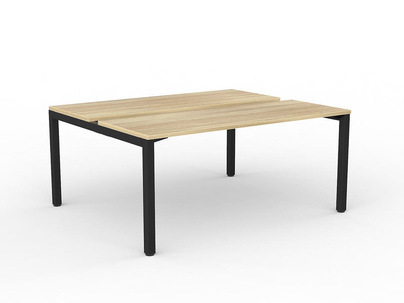 Axis 2-User Double Sided Workspace 1600mmX600mm Natural Oak Black Powdercoat
