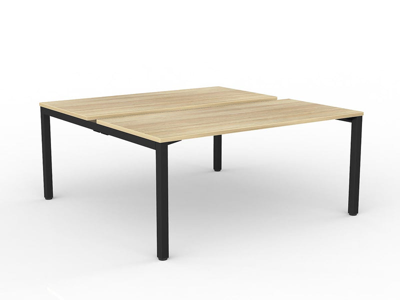 Axis 2-User Double Sided Workspace 1600mmX750mm Natural Oak Black Powdercoat