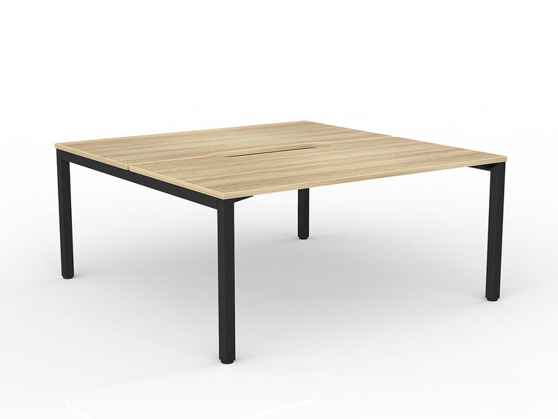 Axis 2-User Double Sided Workspace 1600mmX800mm Natural Oak Black Powdercoat