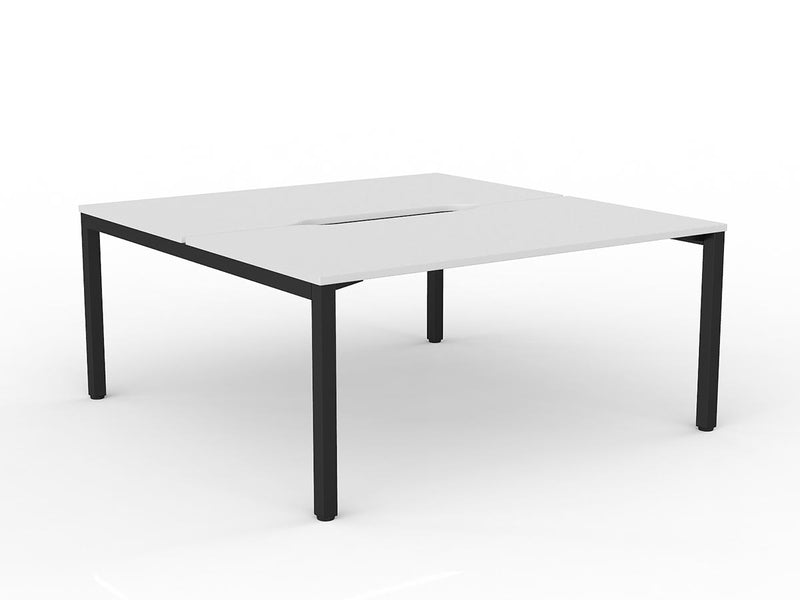 Axis 2-User Double Sided Workspace 1600mmX800mm White Black Powdercoat