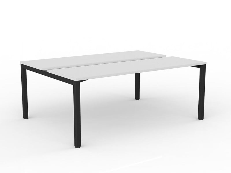 Axis 2-User Double Sided Workspace 1800mmX600mm White Black Powdercoat