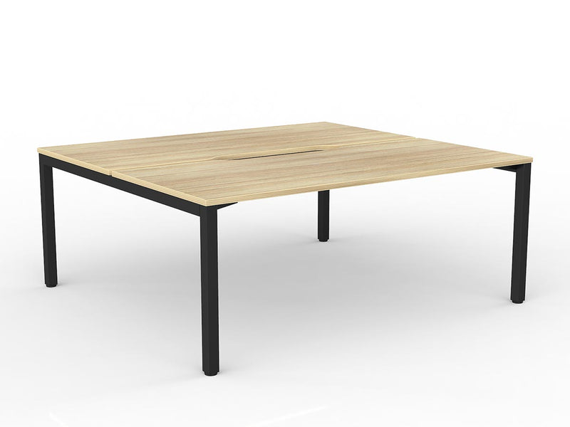 Axis 2-User Double Sided Workspace 1800mmX800mm Natural Oak Black Powdercoat