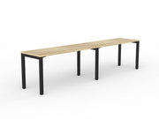 Axis 2-User Workspace 1500mmX600mm Natural Oak Black Powdercoat