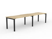 Axis 2-User Workspace 1500mmX800mm Natural Oak Black Powdercoat