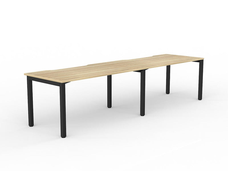 Axis 2-User Workspace 1500mmX800mm Natural Oak Black Powdercoat