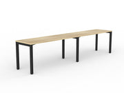 Axis 2-User Workspace 1600mmX600mm Natural Oak Black Powdercoat