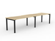 Axis 2-User Workspace 1600mmX800mm Natural Oak Black Powdercoat