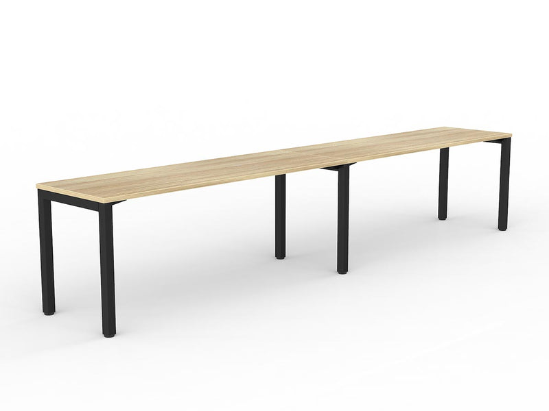 Axis 2-User Workspace 1800mmX600mm Natural Oak Black Powdercoat