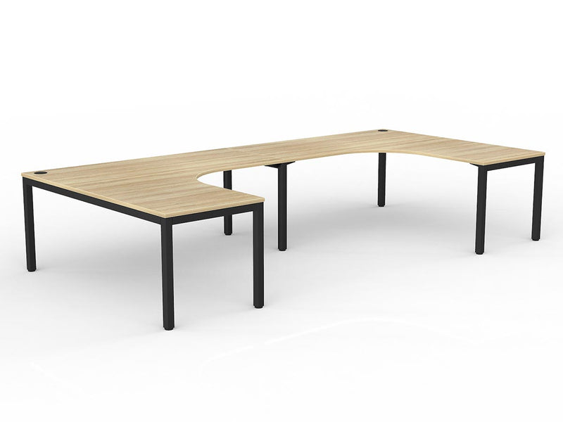 Axis 2-User 90&deg; Workspace 1800mmX1800mmX750mm Natural Oak Black Powdercoat