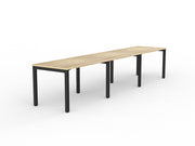 Axis 3-User Workspace 1200mmX750mm Natural Oak Black Powdercoat