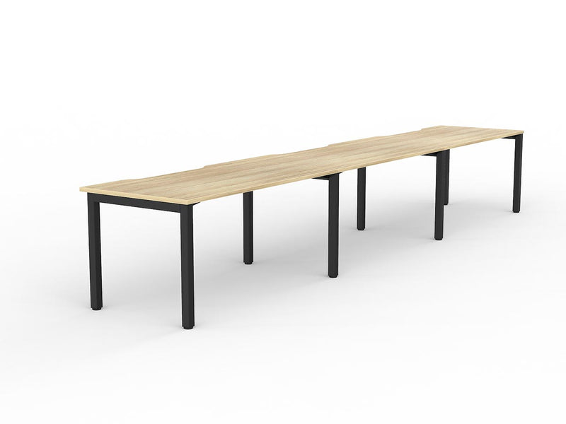 Axis 3-User Workspace 1500mmX800mm Natural Oak Black Powdercoat