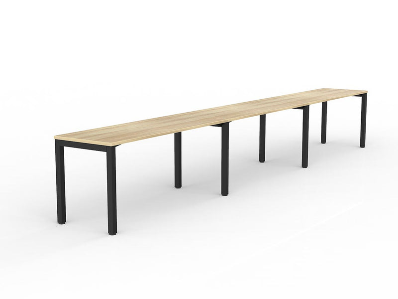 Axis 3-User Workspace 1600mmX600mm Natural Oak Black Powdercoat